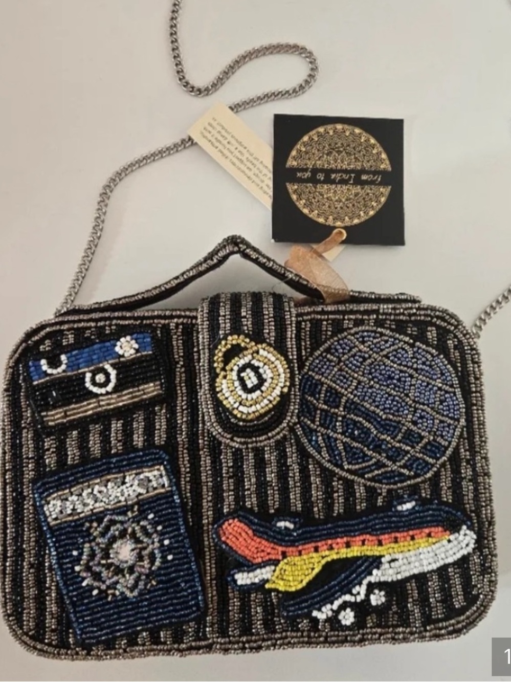 From India To You Viral Beaded Travel and Crossbody Purse NWT - Picture 5 of 9